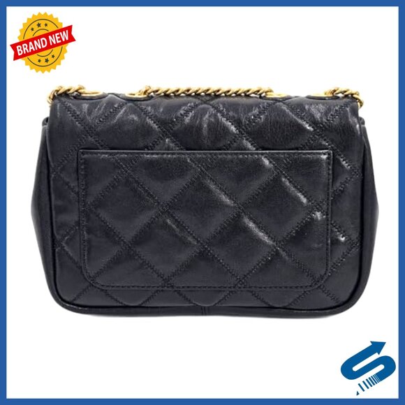 Quilted Shoulder Bag With Gold Hardware, 7x10x3 Inches